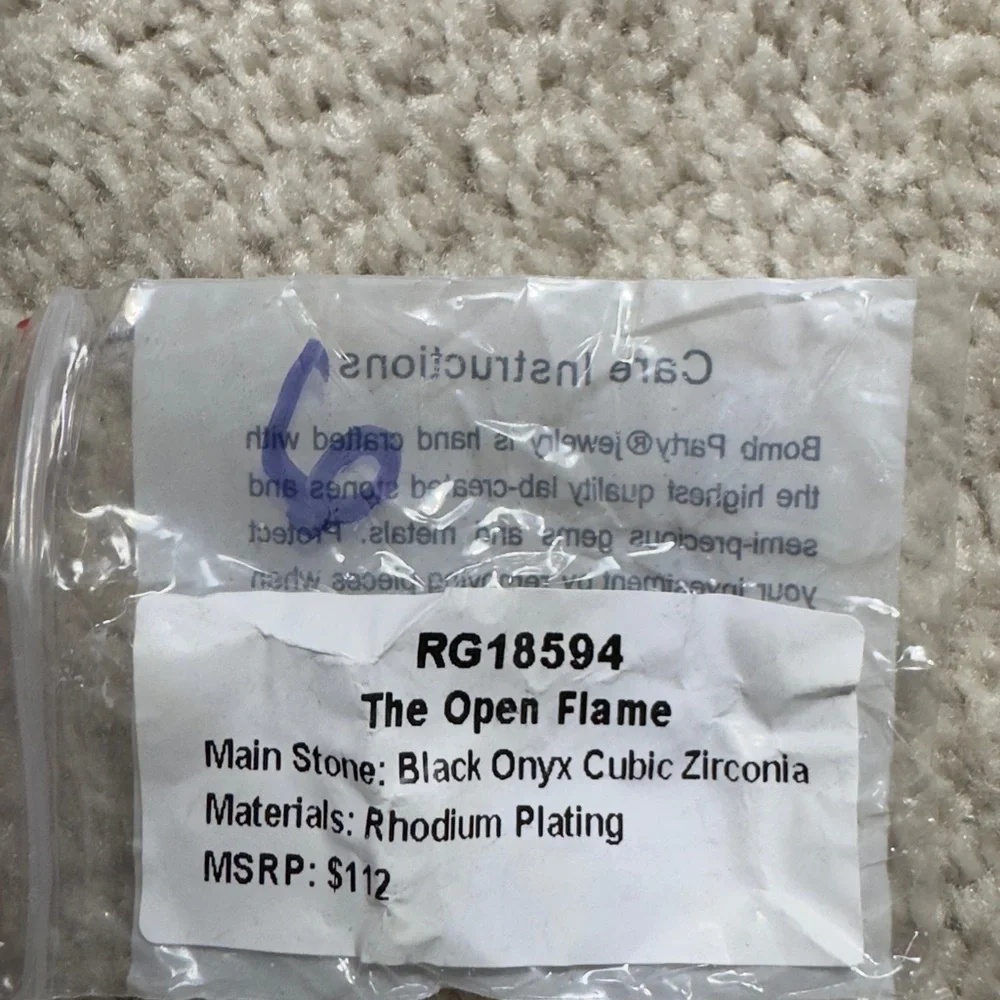NWT BP rhodium plating ring THE OPEN FLAME size 6 - Picture 4 of 5